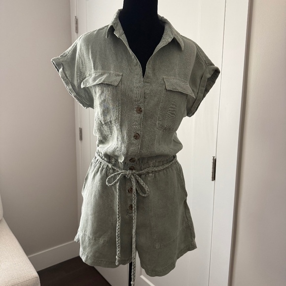 Nicole Miller Pants - FLASH SALE TODAY! NICOLE MILLER LINEN ROMPER W/ROPE BELT